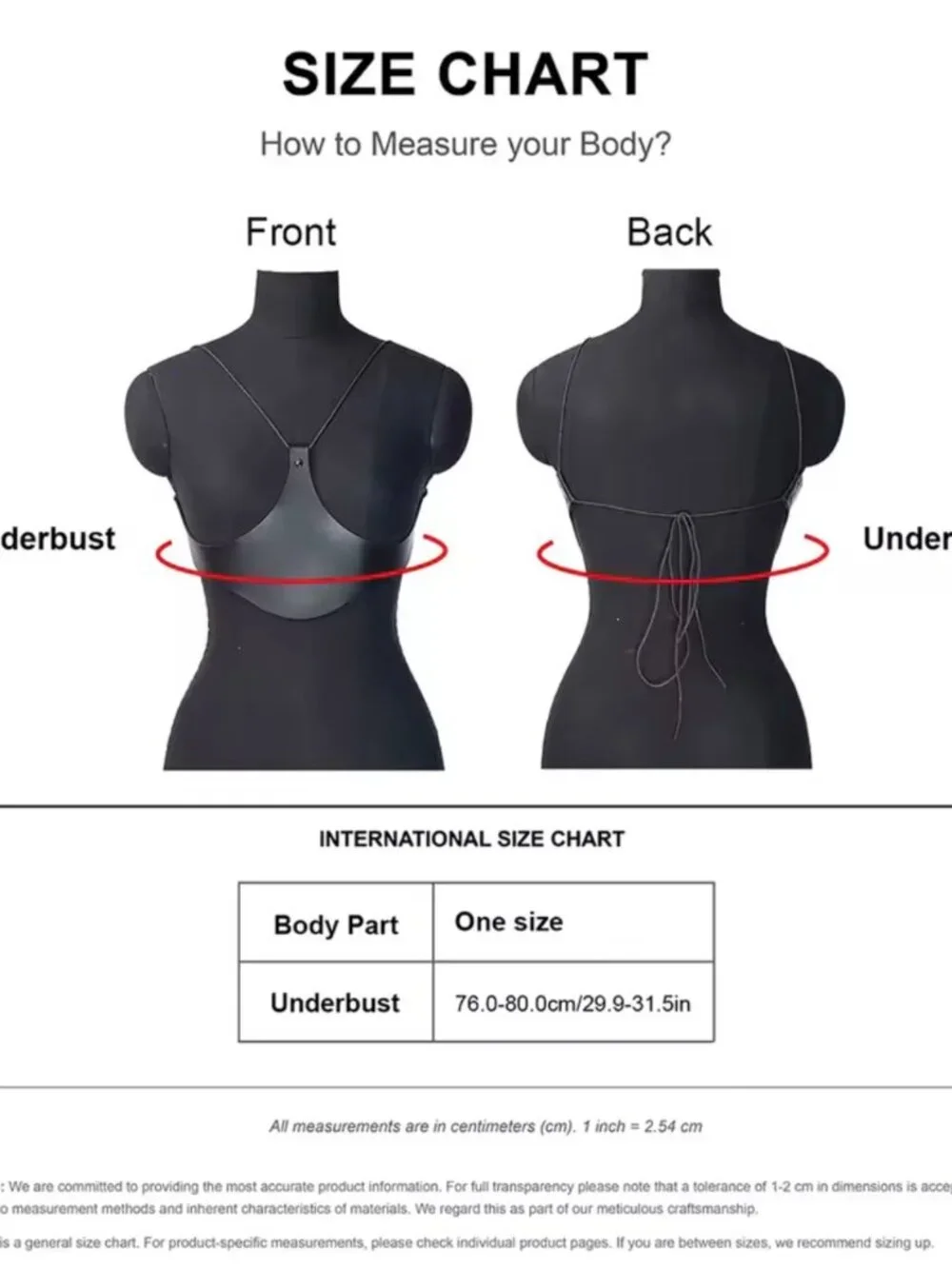 PU Leather Under Bust Corset Wide Harness
